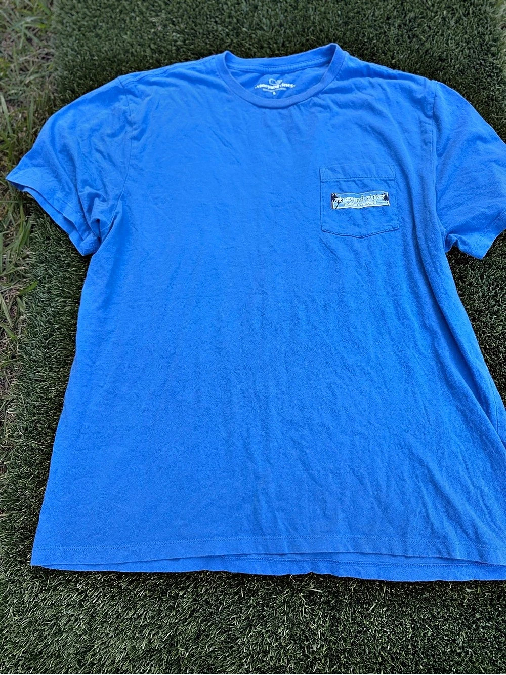 Vineyard Vines Martha's Vineyard Fireworks Pocket T-Shirt Blue Large